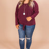 Meet Me At The Orchard Tie Top In Merlot  Curves Image - 1