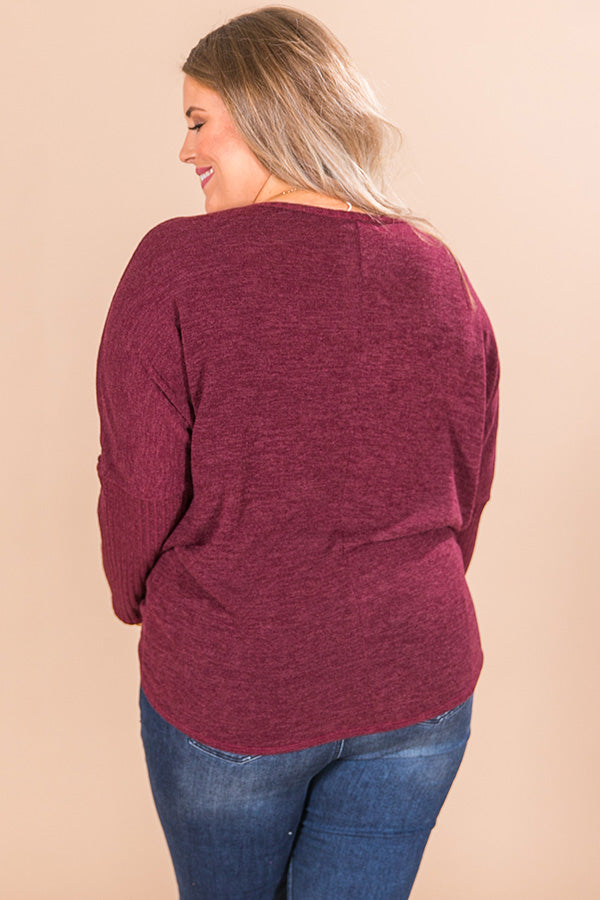Meet Me At The Orchard Tie Top In Merlot  Curves Image - 4
