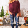Meet Me At The Orchard Tie Top In Merlot Image - 1