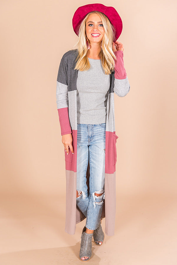 Graceful And Gorgeous Color Block Cardigan