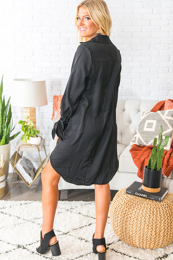 Fall Fancy Shift Dress in Black Image - 5