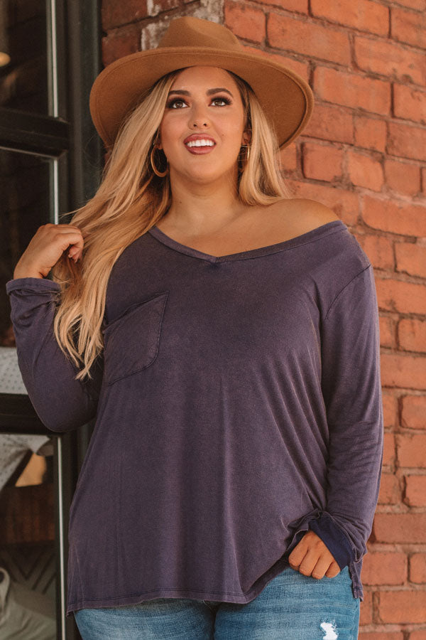 Slopes And Kisses Mineral Wash Shift Tee In Riverside Curves Image - 3