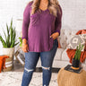 Slopes And Kisses Mineral Wash Shift Tee In Purple  Curves Image - 1