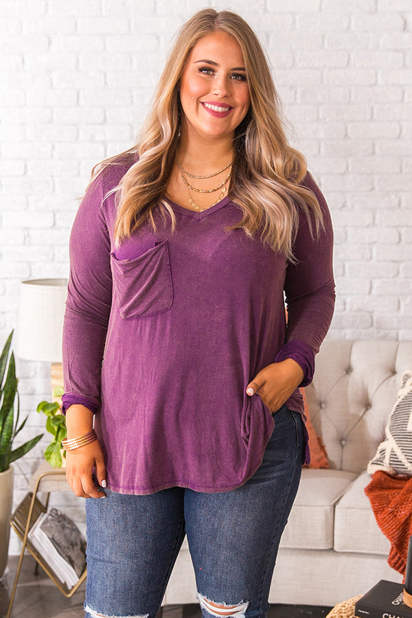 Slopes And Kisses Mineral Wash Shift Tee In Purple  Curves Image - 2