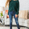 Coffee Cuddles Chenille Sweater In Hunter Green Image - 1