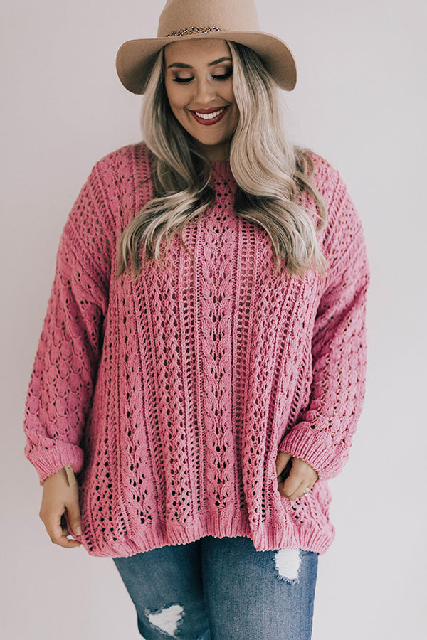 Season Of Snuggles Tunic Sweater in Pink Curves Image - 2