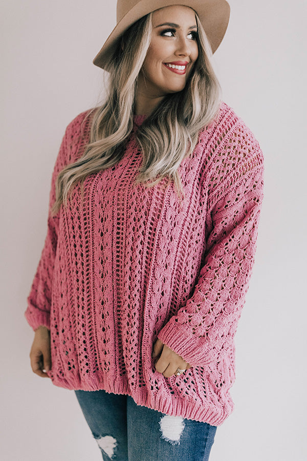Season Of Snuggles Tunic Sweater in Pink Curves Image - 4