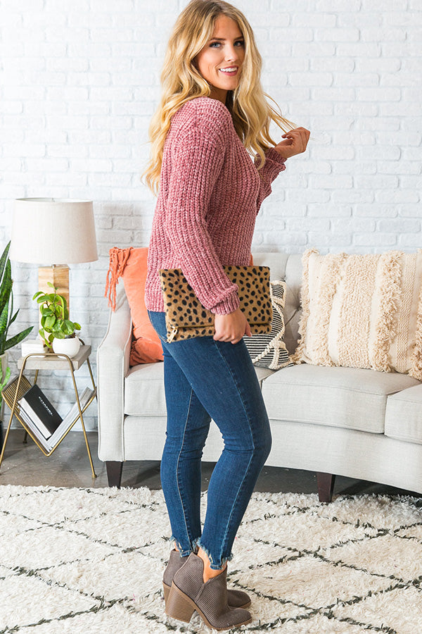 Coffee Cuddles Chenille Sweater In Blush Image - 3