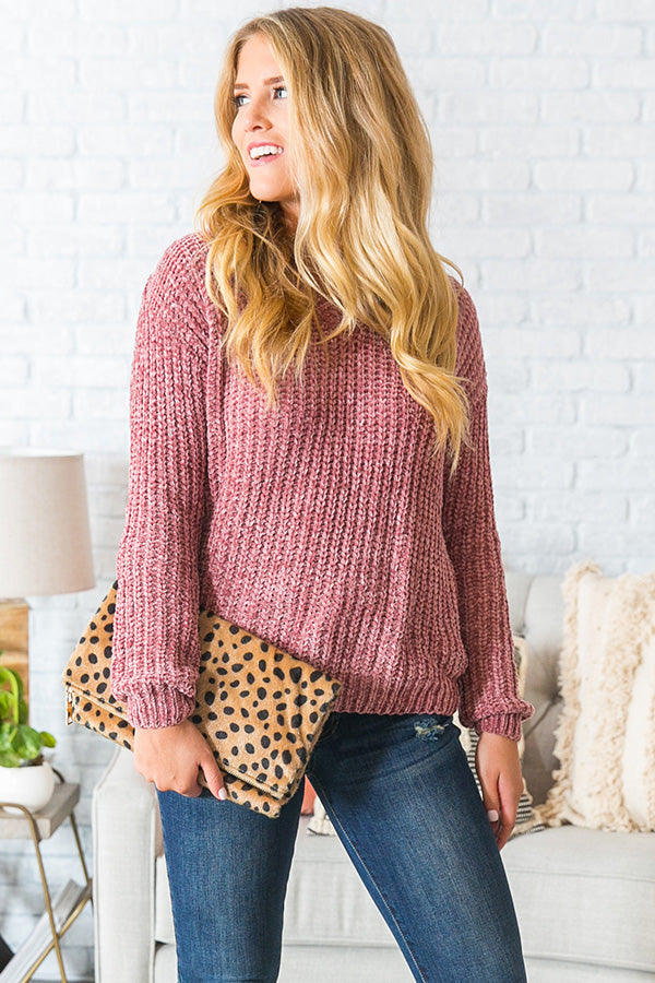 Coffee Cuddles Chenille Sweater In Blush Image - 2