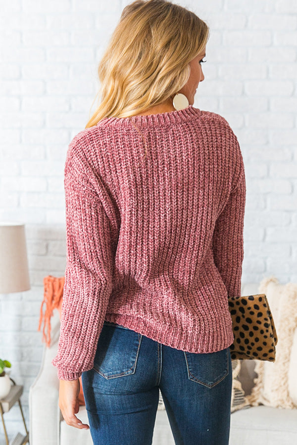 Coffee Cuddles Chenille Sweater In Blush Image - 4