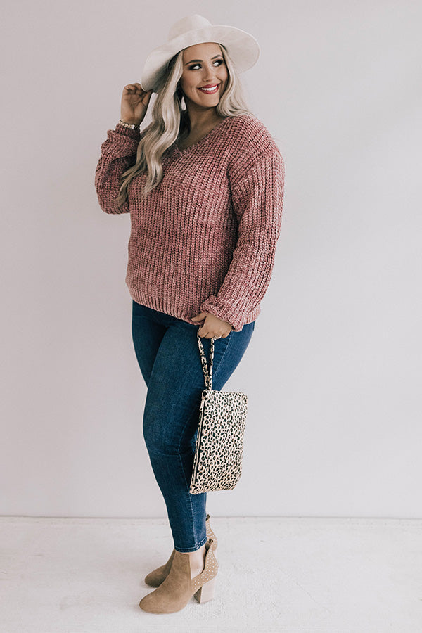 Coffee Cuddles Chenille Sweater In Blush Curves Image - 2