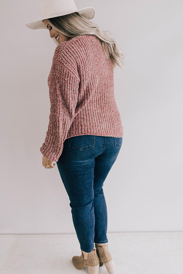 Coffee Cuddles Chenille Sweater In Blush Curves Image - 5