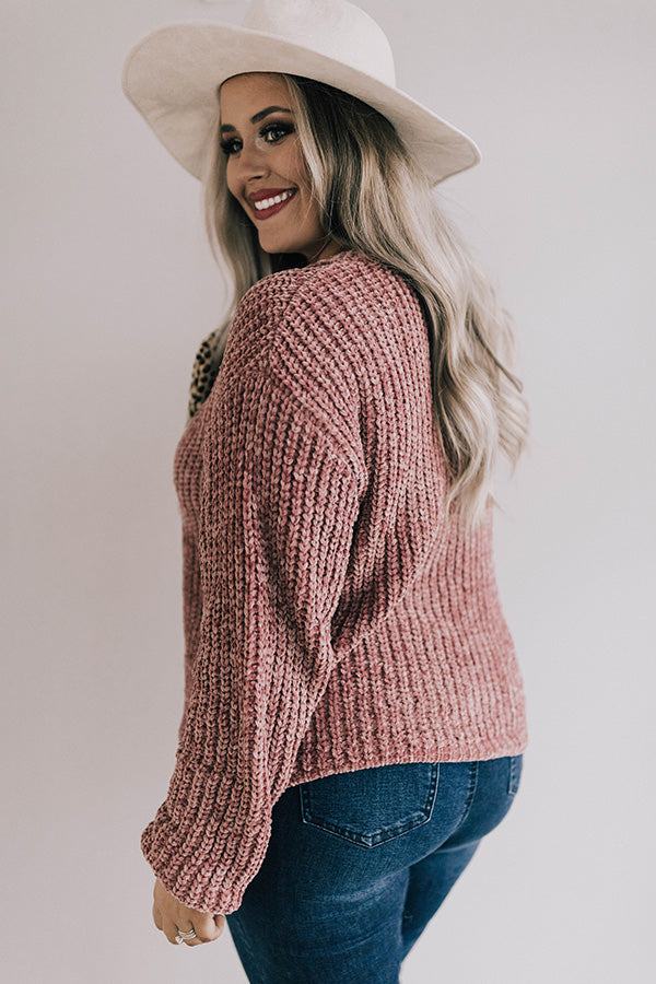 Coffee Cuddles Chenille Sweater In Blush Curves Image - 3