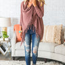 Aspen Arrival Fringe Cardigan In Rustic Rose Image - 1
