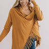 Aspen Arrival Fringe Cardigan In Mustard Image - 1