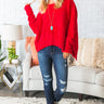 Warm & Fuzzies Chenile Sweater In Red Image - 1