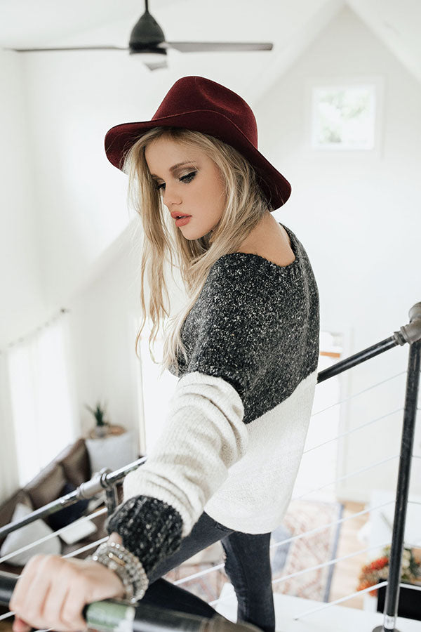 Moonlight Magic Color Block Sweater in Charcoal Image - 3