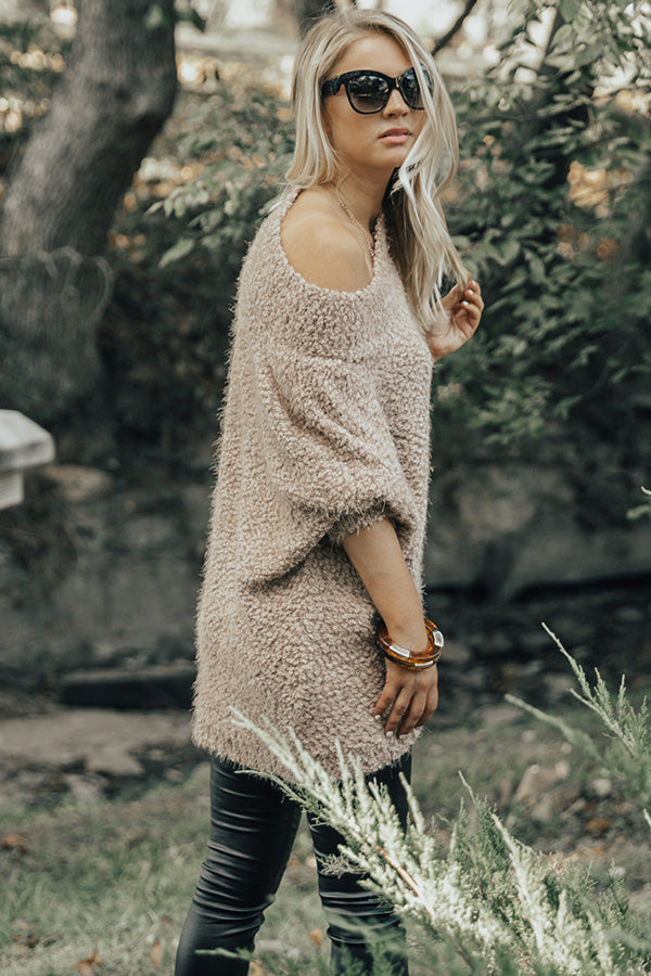 Upper East Side Snuggles Tunic Sweater in Iced Mocha Image - 3