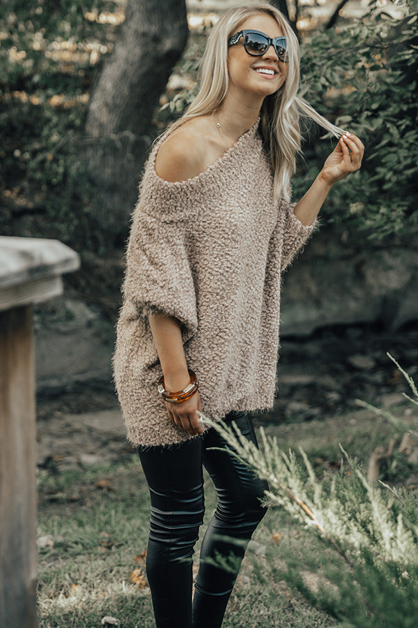 Upper East Side Snuggles Tunic Sweater in Iced Mocha Image - 4