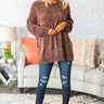 Madison Avenue Chenille Sweater In Brown Image - 1