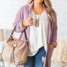 Let's Stay Home Popcorn Knit Cardigan in Lavender Curves Image - 1