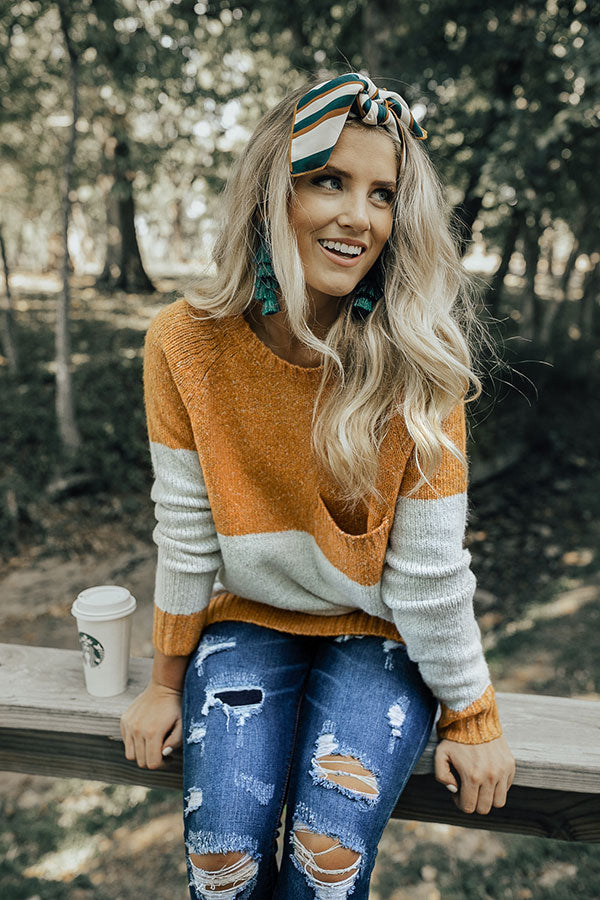 Moonlight Magic Color Block Sweater in Honey Image - 1