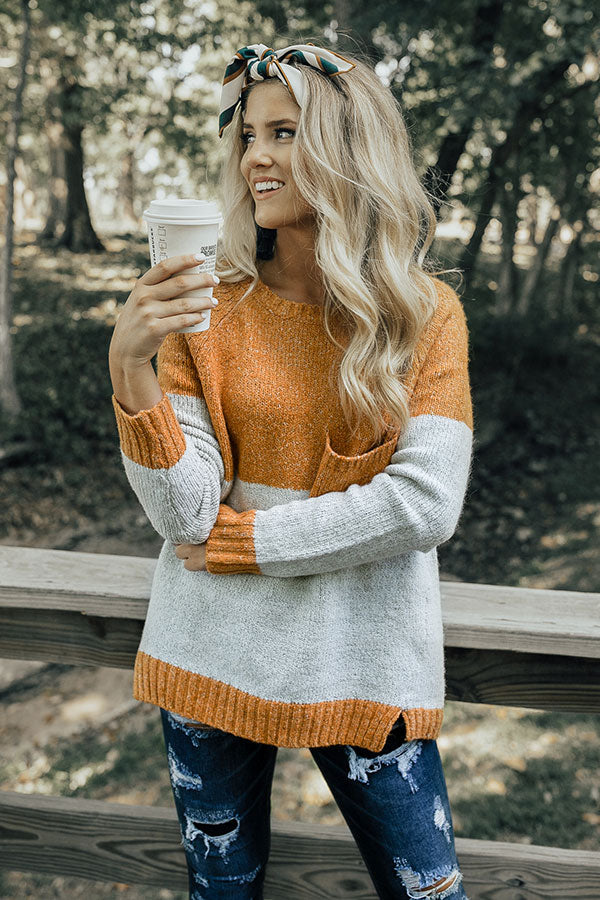 Moonlight Magic Color Block Sweater in Honey Image - 1