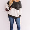 Moonlight Magic Color Block Sweater in Charcoal Curves Image - 1