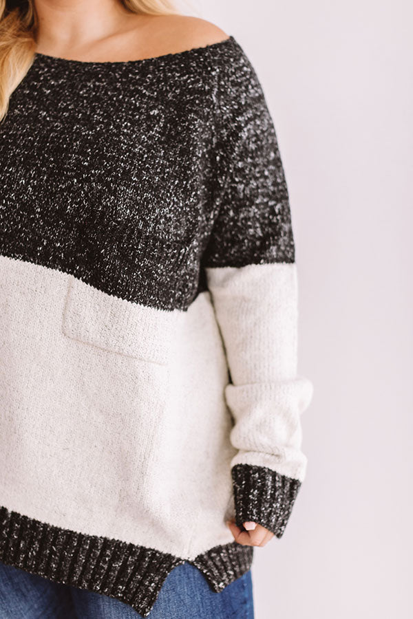 Moonlight Magic Color Block Sweater in Charcoal Curves Image - 1