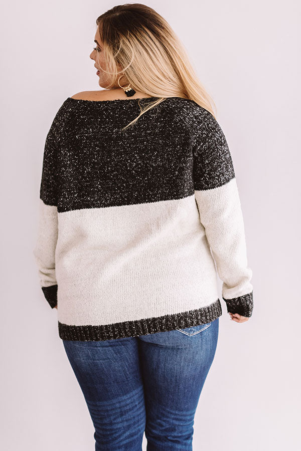 Moonlight Magic Color Block Sweater in Charcoal Curves Image - 1