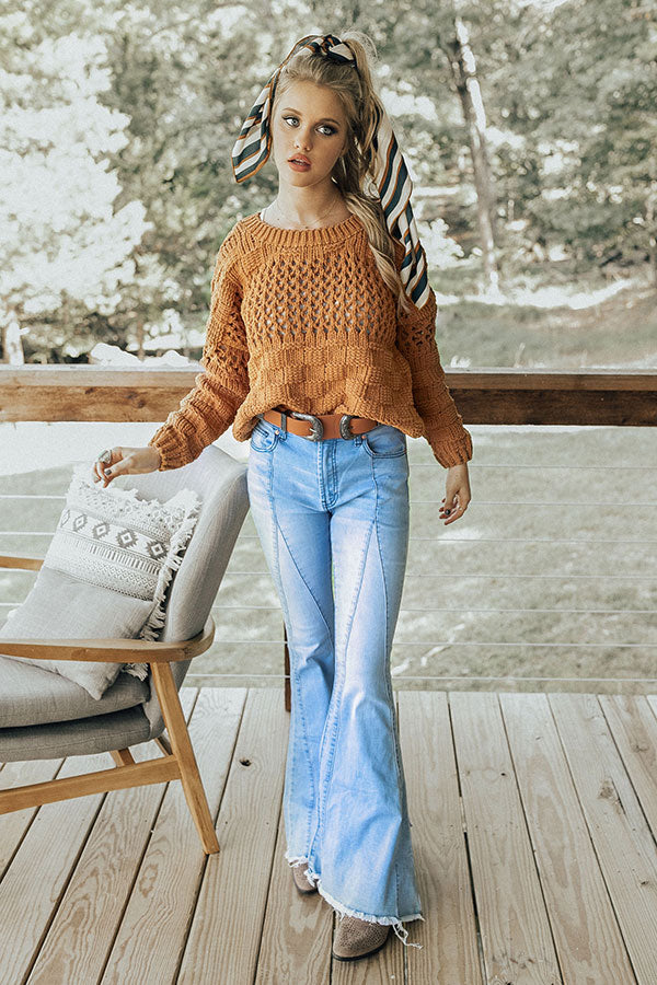 Pumpkin Spice and Everything Nice Cropped Sweater in Camel
