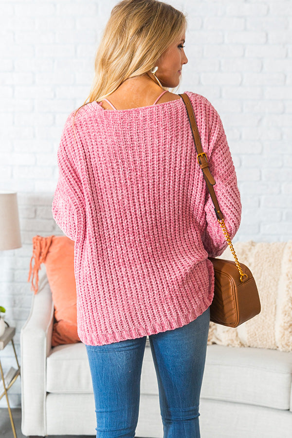 Cabin Getaway Chenille Sweater in Pink Image - 4