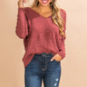 Cappuccino Calling Shift Sweater in Rustic Rose Image - 1