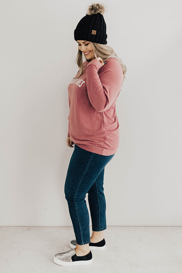 Good Vibes Only Sweatshirt In Blush Curves Image - 3