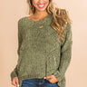 Cabin Getaway Chenille Sweater in Olive Image - 1
