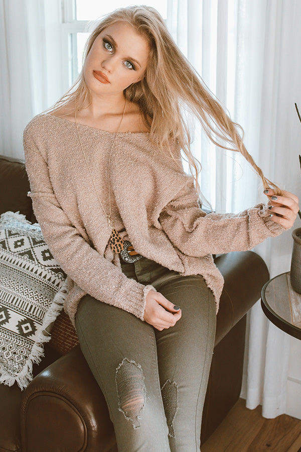 Cappuccino Calling Shift Sweater in Warm Taupe