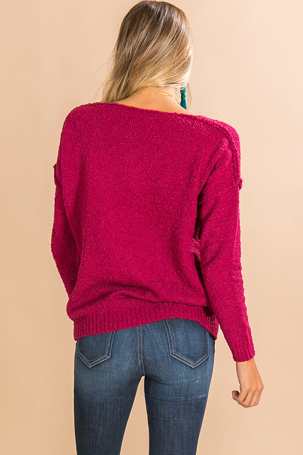 Cappuccino Calling Shift Sweater in Sangria Image - 4