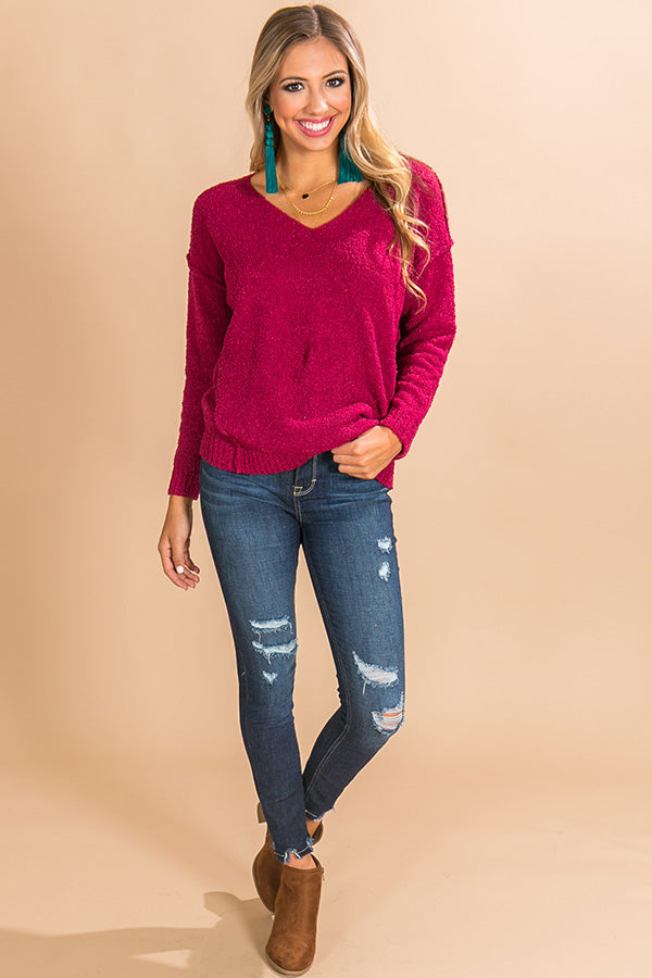 Cappuccino Calling Shift Sweater in Sangria Image - 1