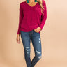 Cappuccino Calling Shift Sweater in Sangria Image - 1
