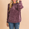 Champagne and Cuddles Chenille Sweater in Royal Plum Image - 1