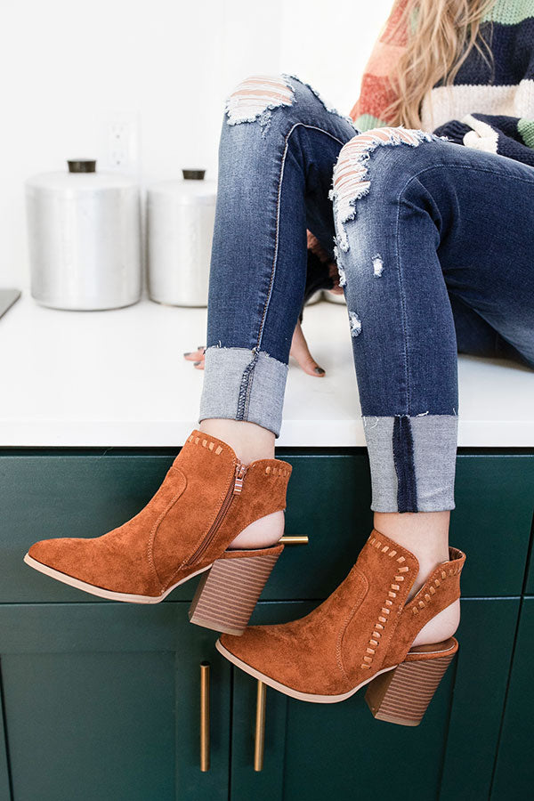 The McKinley Faux Suede Bootie in Maple