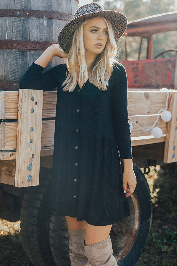 Give It A Twirl Babydoll Dress In Black Image - 1