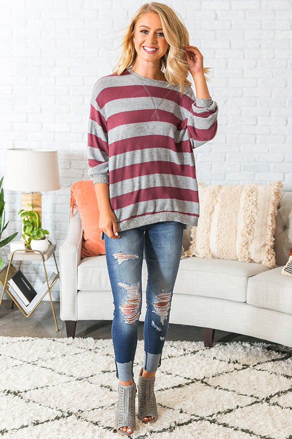 Cozy Moment Striped Sweater