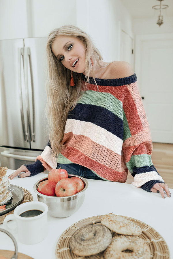 What's The Scoop Knit Sweater In Navy Image - 2