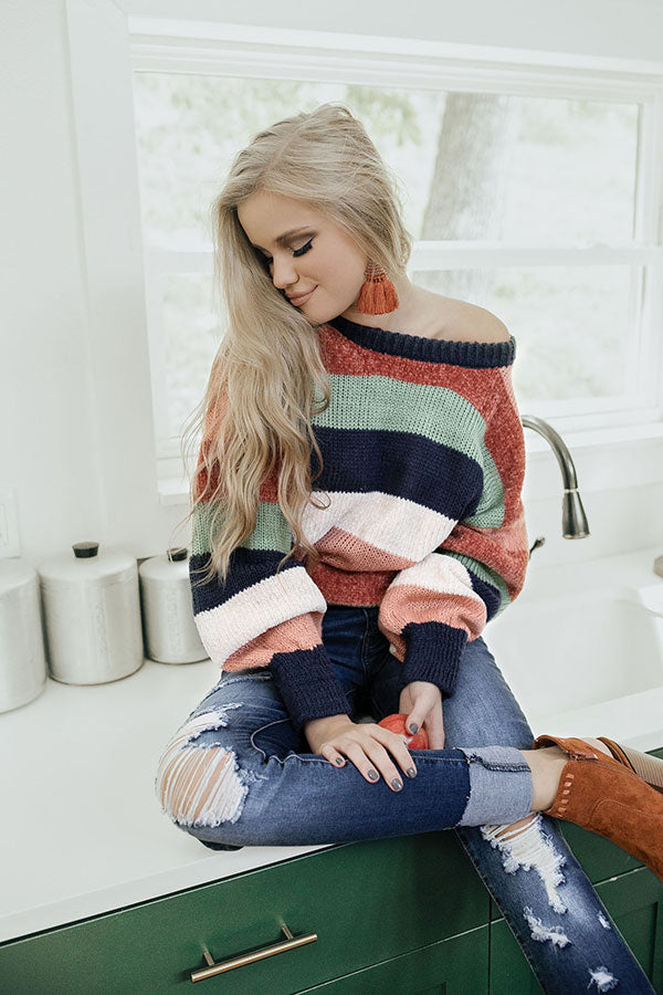 What's The Scoop Knit Sweater In Navy Image - 1