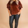 Paparazzi Please Velvet Top In Cinnamon  Curves Image - 1