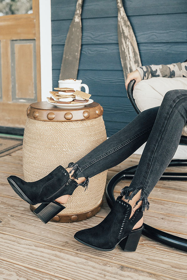 The McKinley Faux Suede Bootie in Black Image - 1