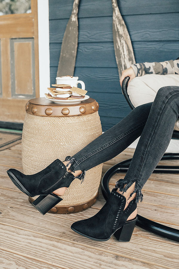 The McKinley Faux Suede Bootie in Black