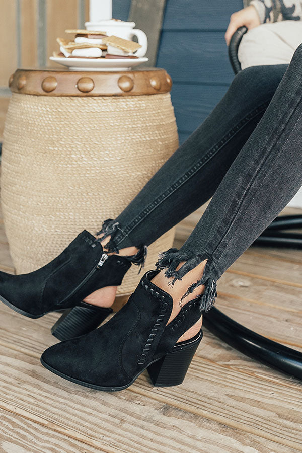 The McKinley Faux Suede Bootie in Black Image - 2