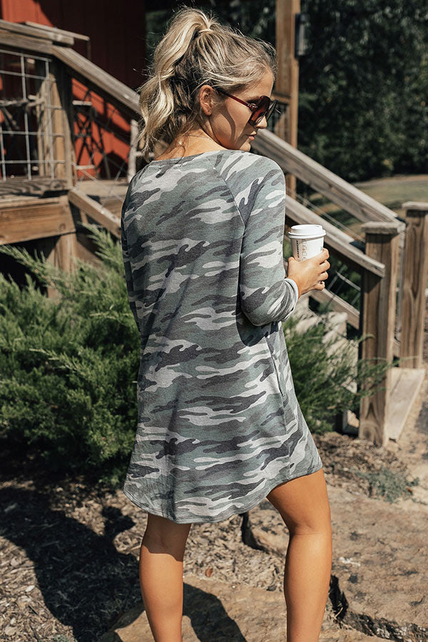 Wine And Chill Camo T-Shirt Dress Image - 4